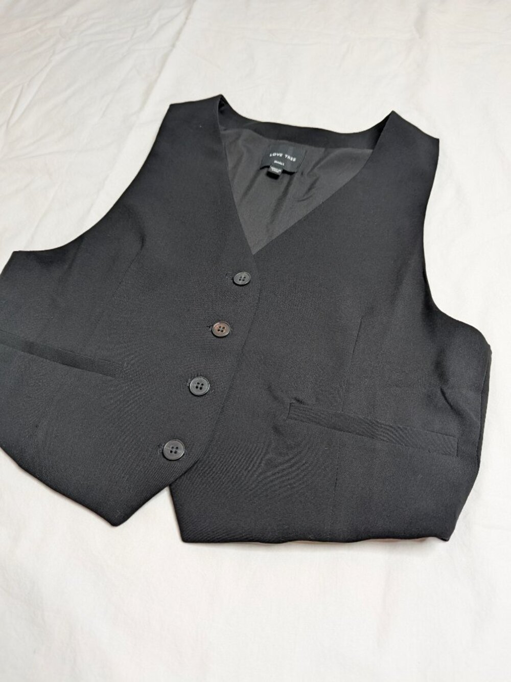 Love Tree fitted black vest Small - Picture 3 of 8